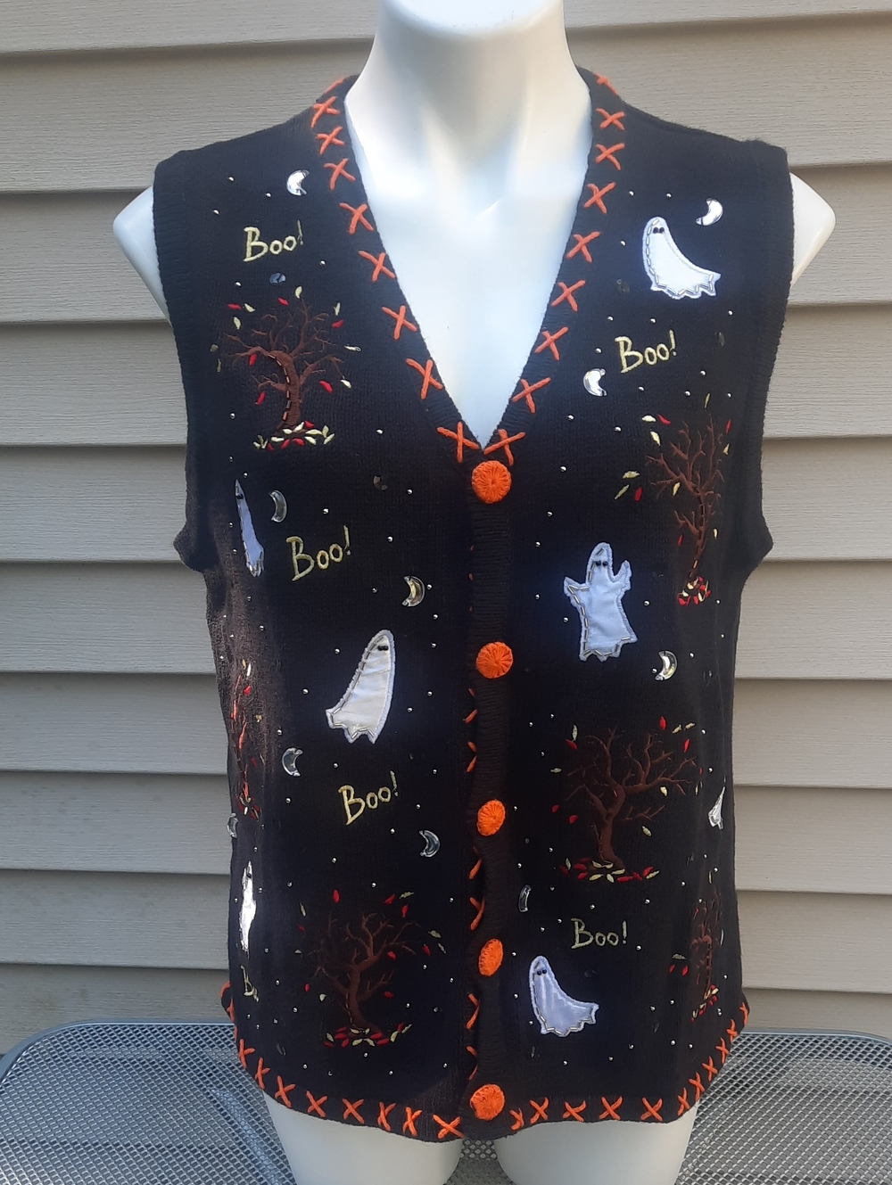 Vintage 1990’s Basic Editions Halloween Sweater Vest Size XL